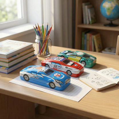 Car-shaped metal pencil box - office