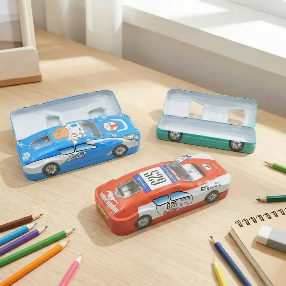 Car-shaped metal pencil box - office