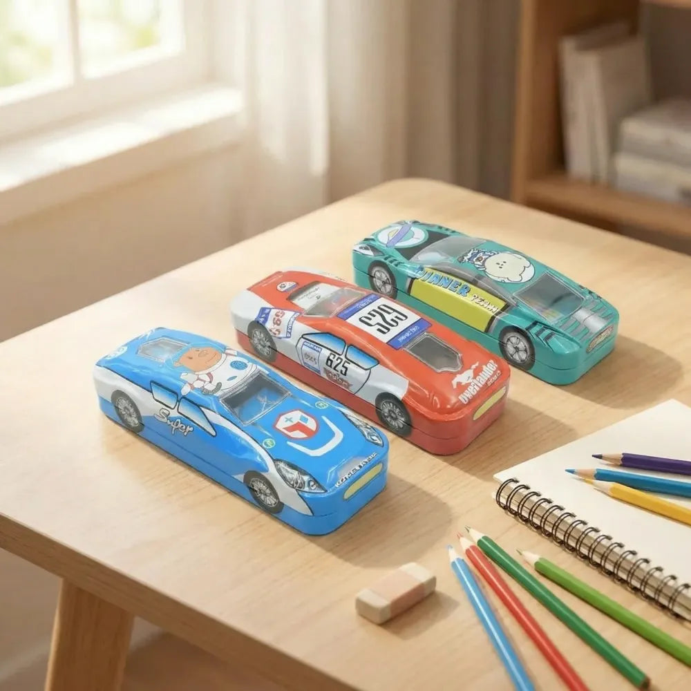 Car-shaped metal pencil box - office