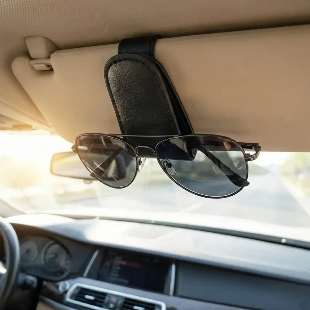 Car visor sunglass holder