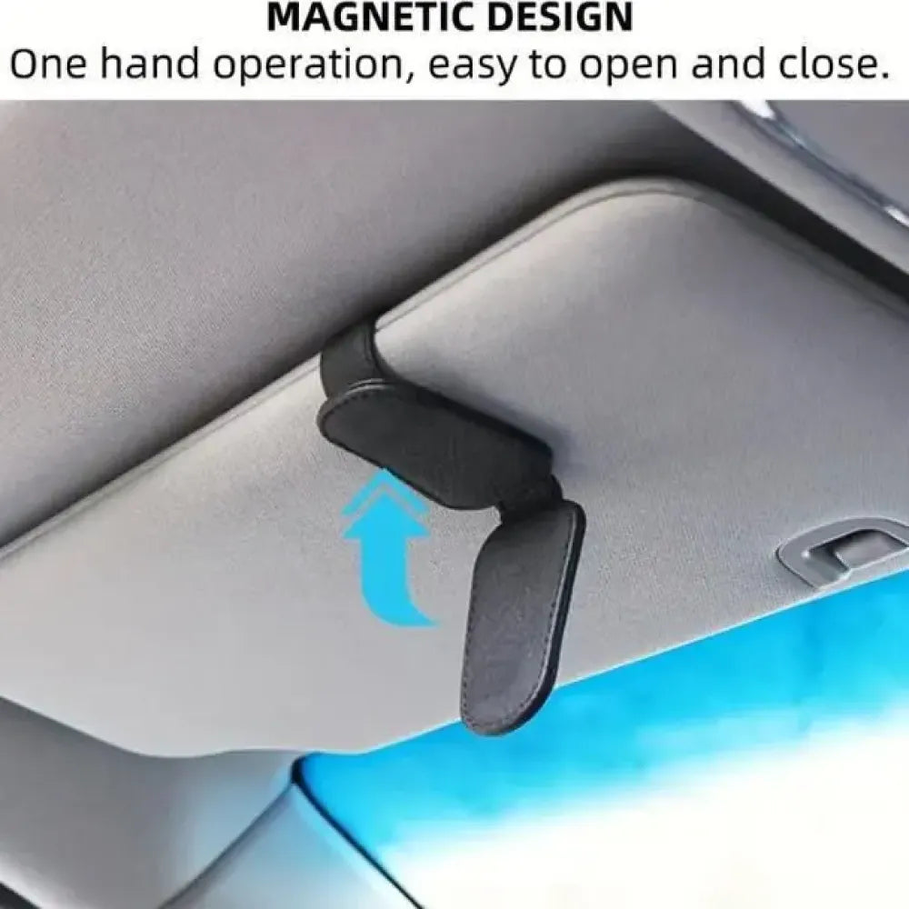 Car visor sunglass holder