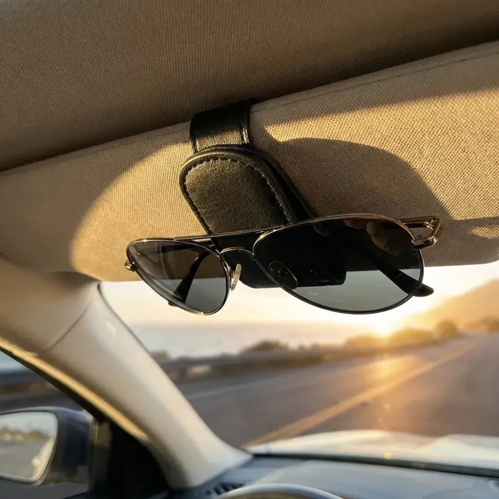 Car visor sunglass holder