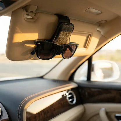 Car visor sunglass holder