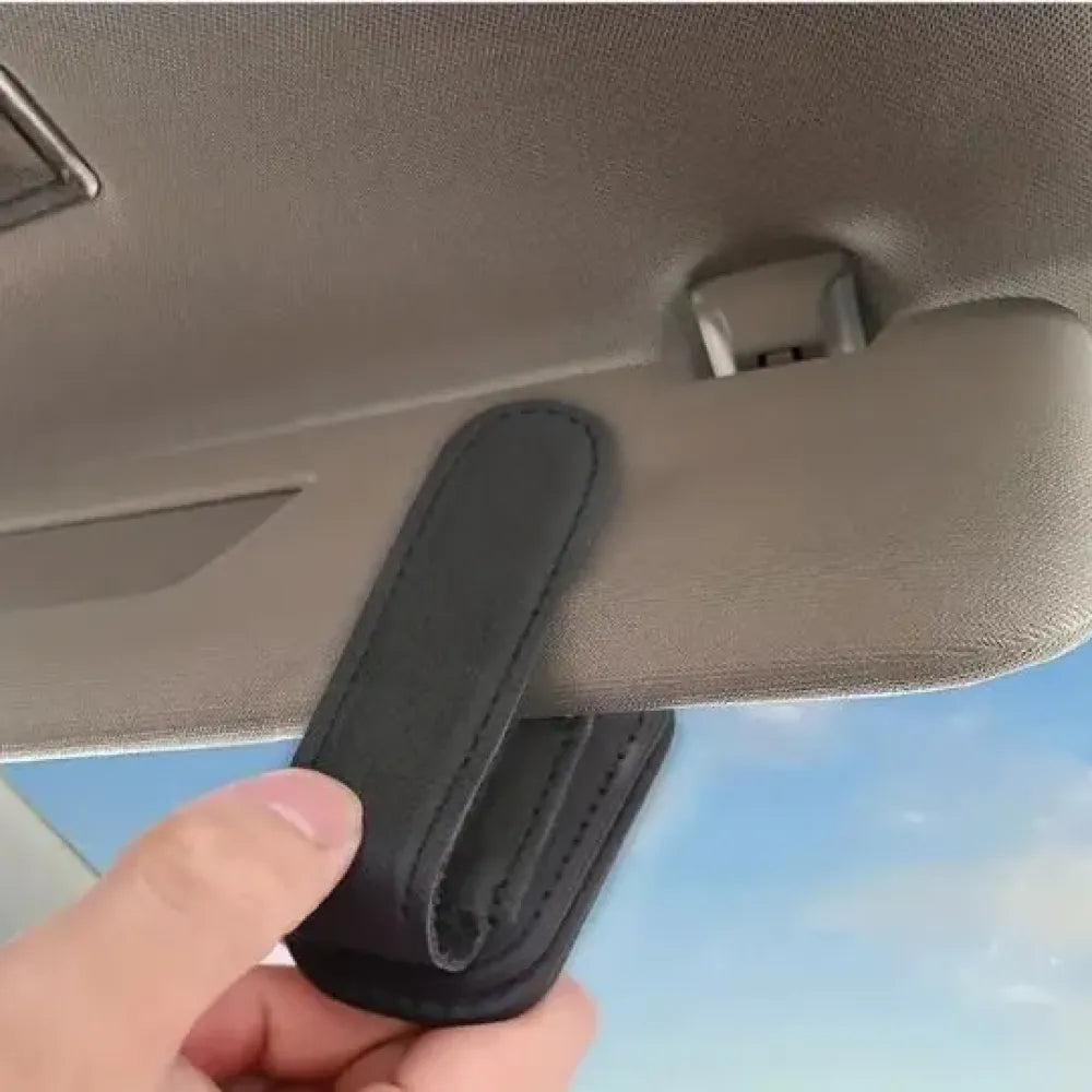 Car visor sunglass holder