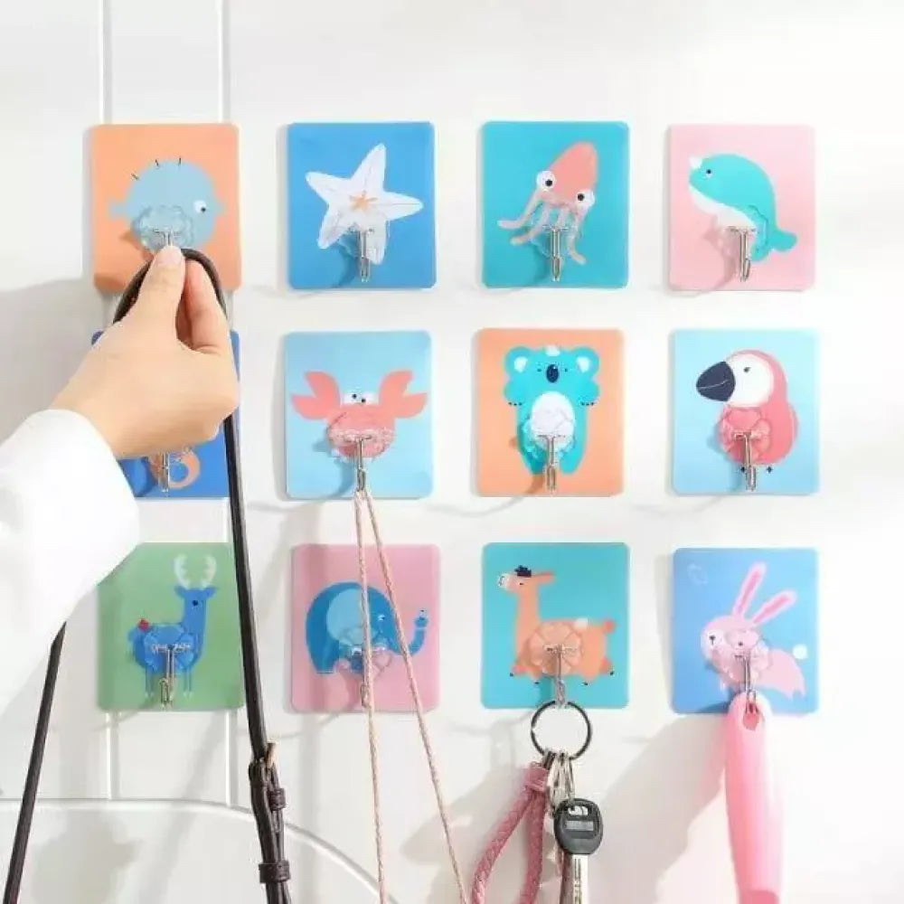 Cartoon adhesive wall hooks - home essentials
