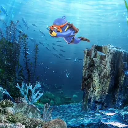 Cartoon diver aquarium decor – pack of 2