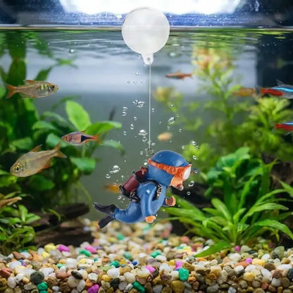 Cartoon diver aquarium decor – pack of 2