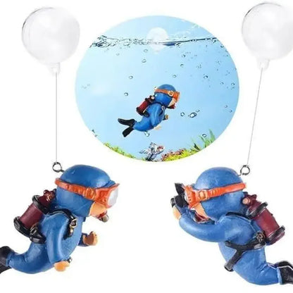 Cartoon diver aquarium decor – pack of 2