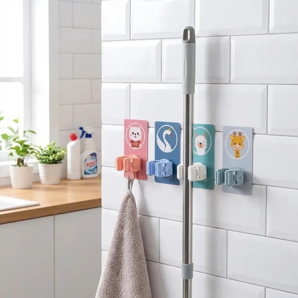 Cartoon mop broom holder - home essentials