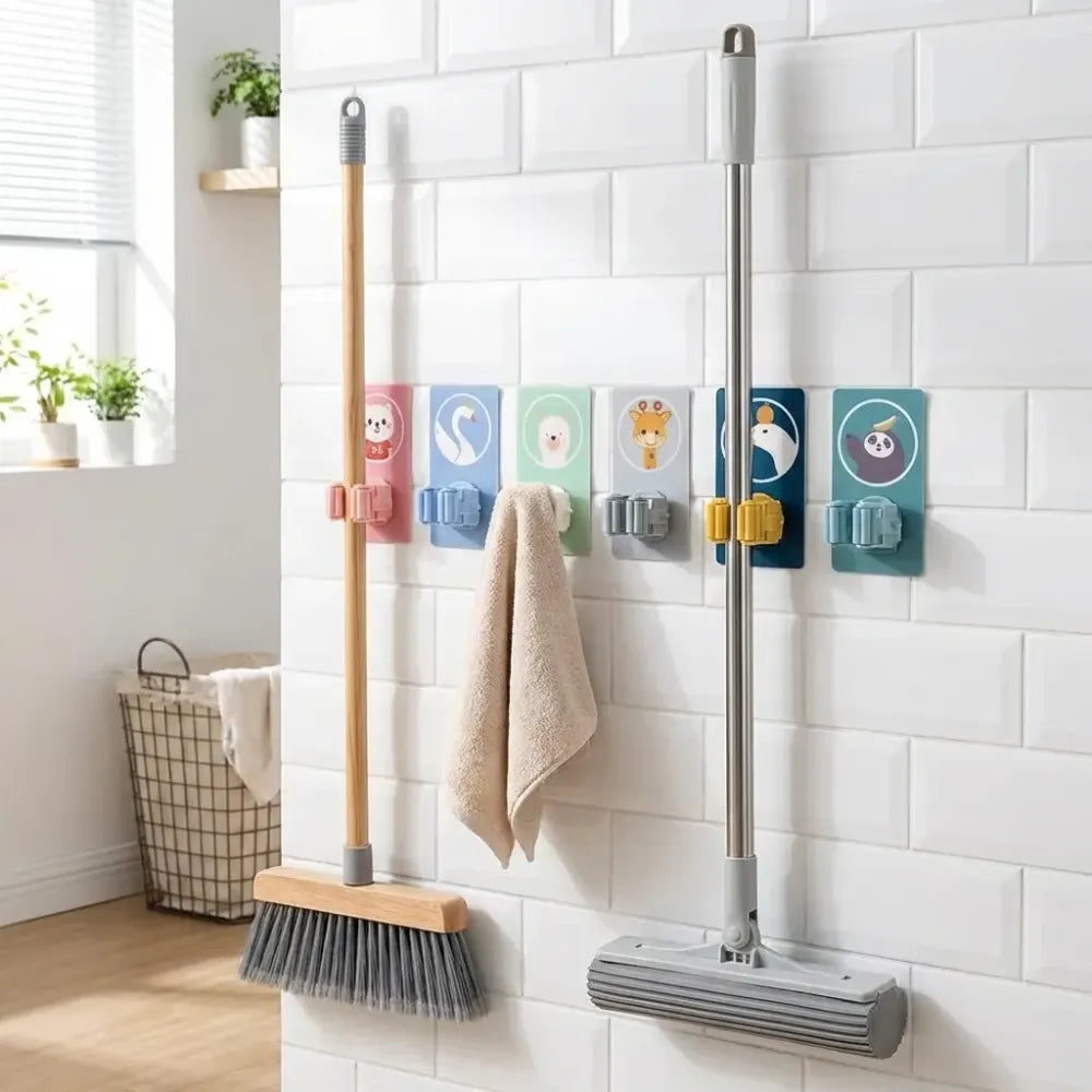 Cartoon mop broom holder - home essentials