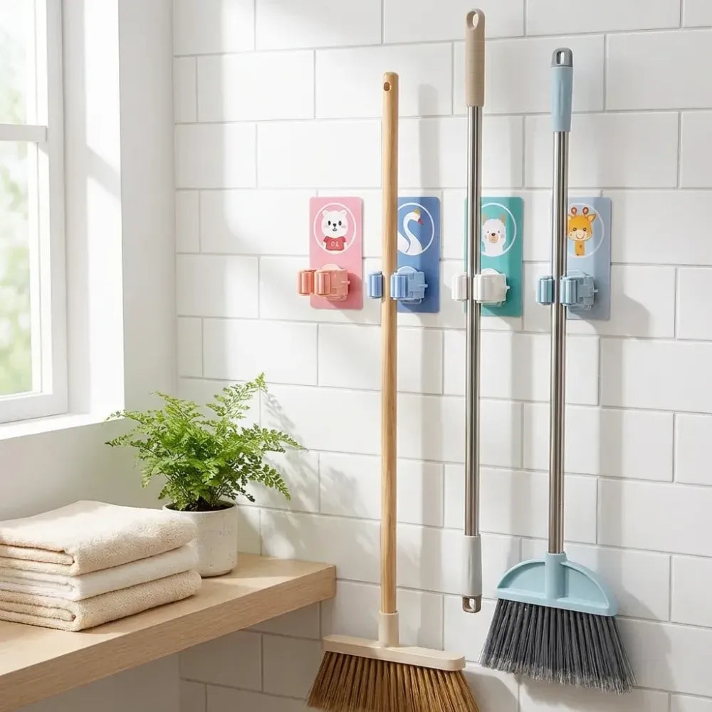 Cartoon mop broom holder - home essentials