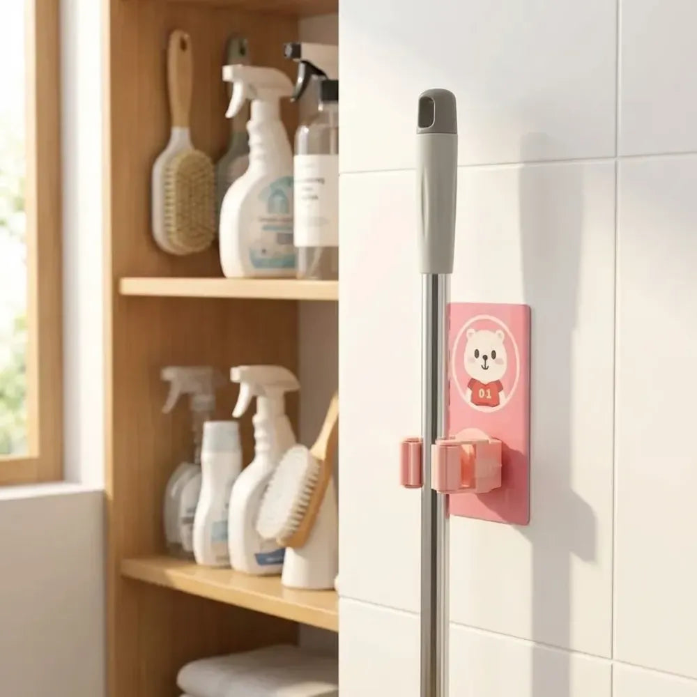 Cartoon mop broom holder - home essentials