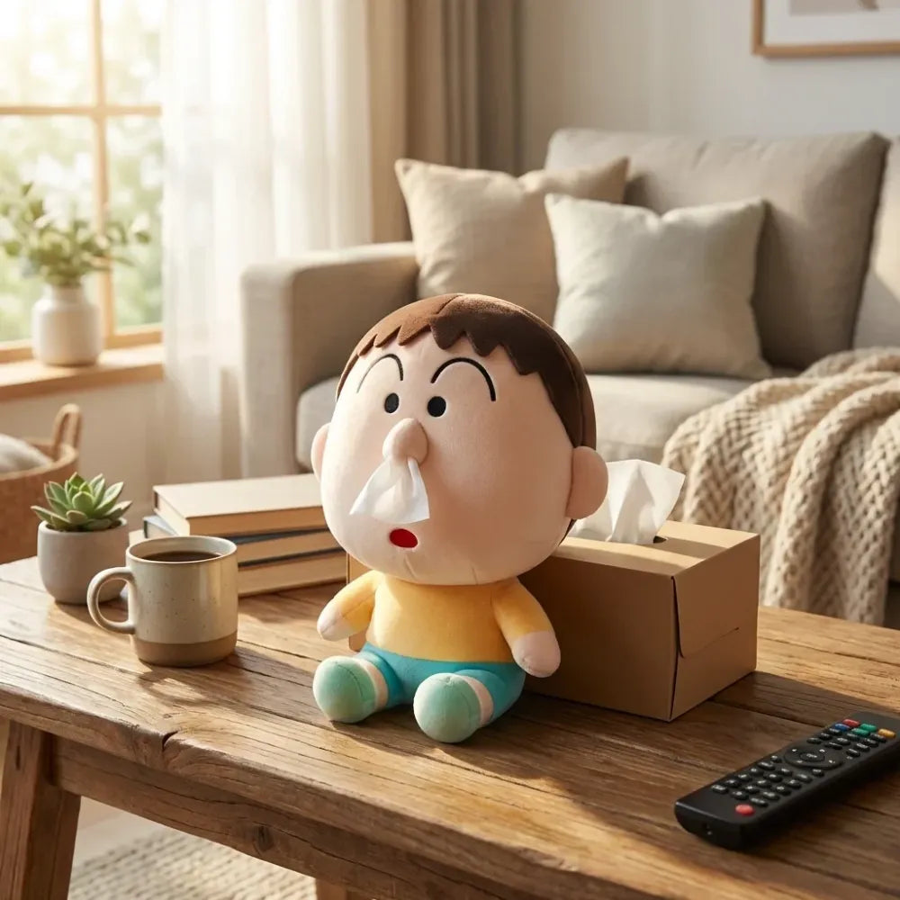 Cartoon plush tissue holder