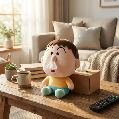Cartoon plush tissue holder