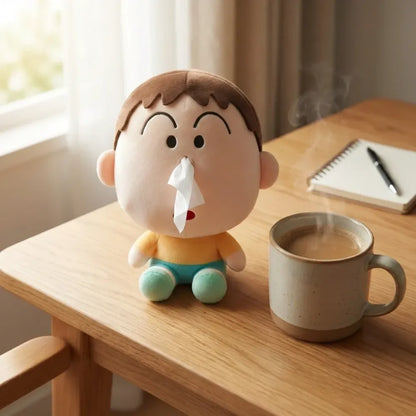 Cartoon plush tissue holder