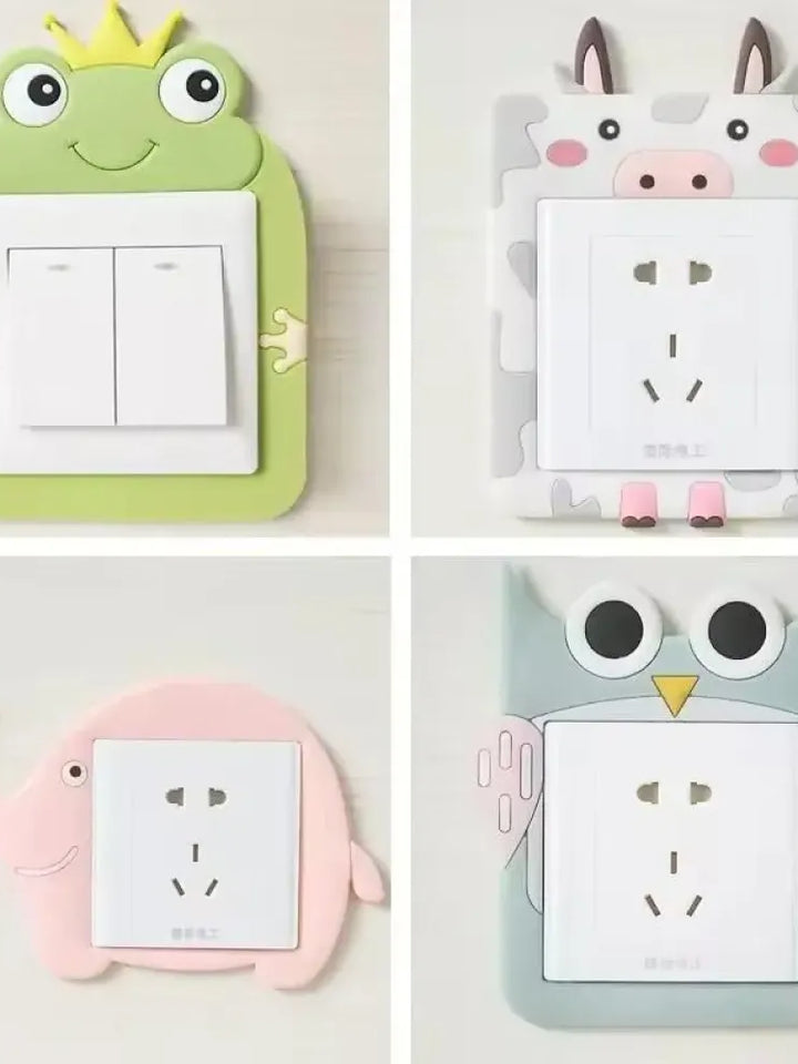 Cartoon Power Socket Stickers – 4 Pc