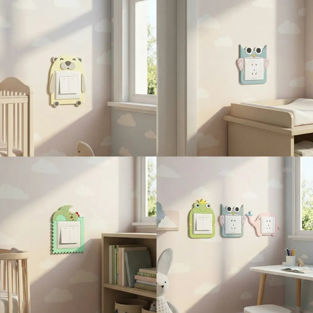 Cartoon power socket stickers – 4 pc