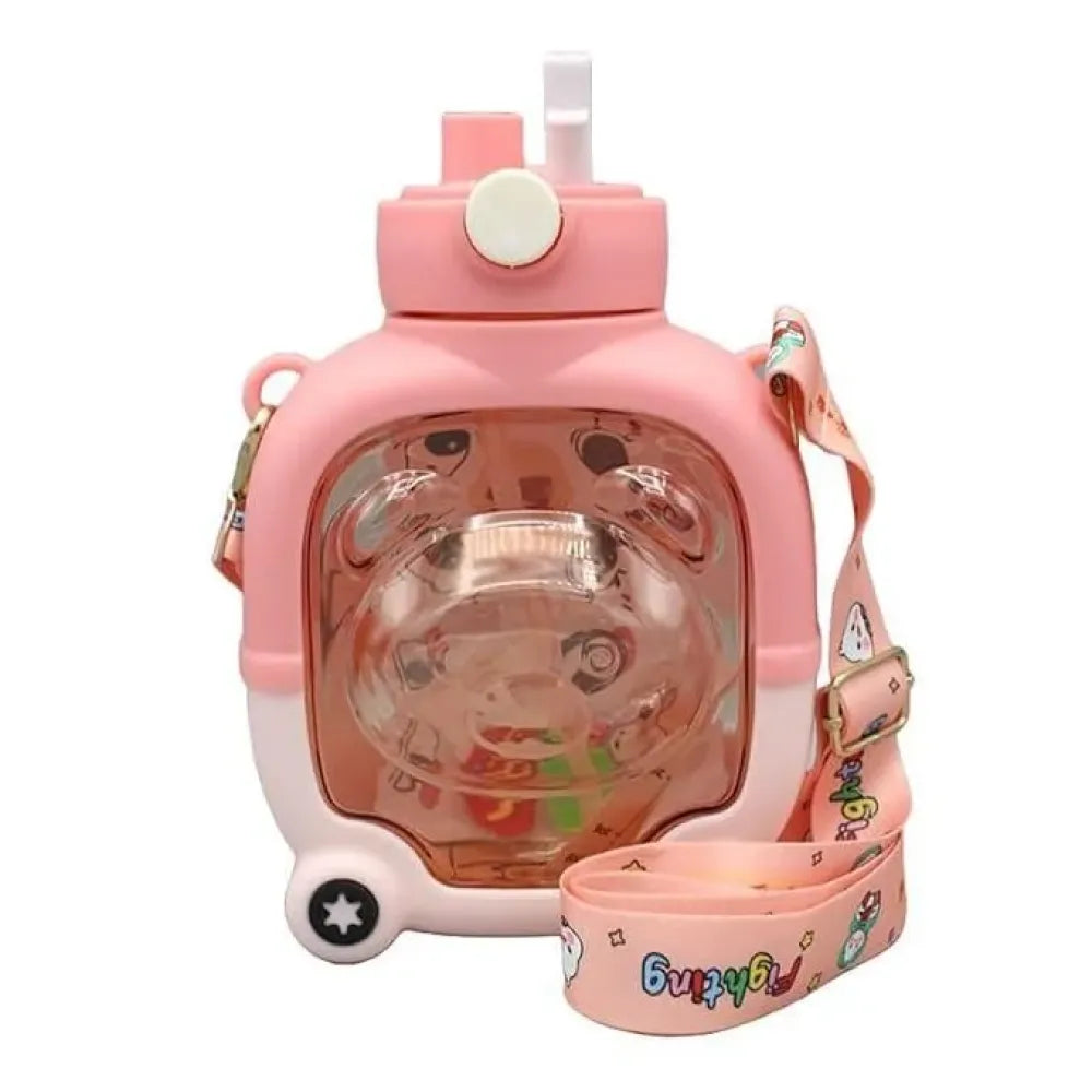 Cartoon straw water bottle