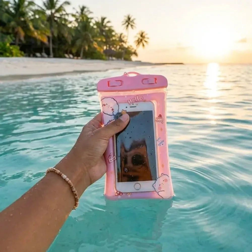 Cartoon waterproof phone pouch