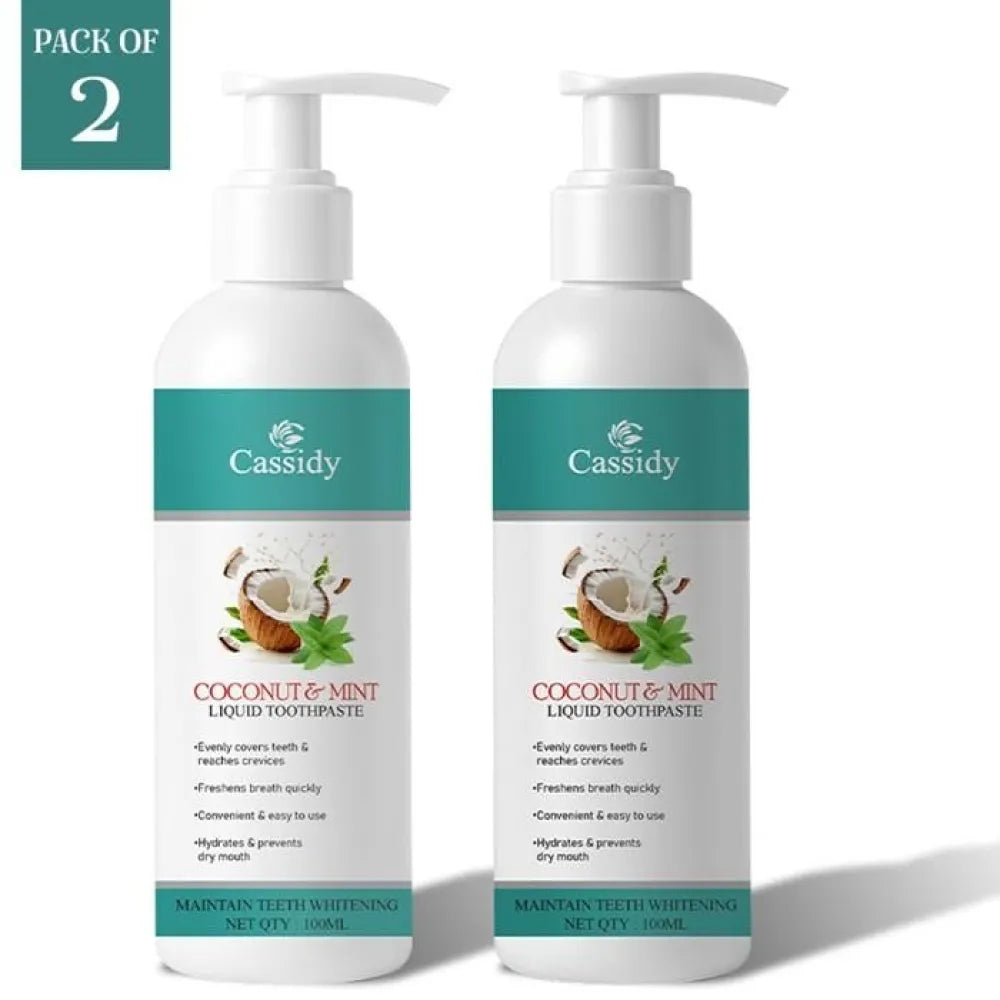 Cassidy coconut & mint liquid toothpaste 100ml (pack of 2)