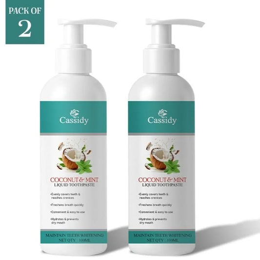 Cassidy coconut & mint liquid toothpaste 100ml (pack of 2)