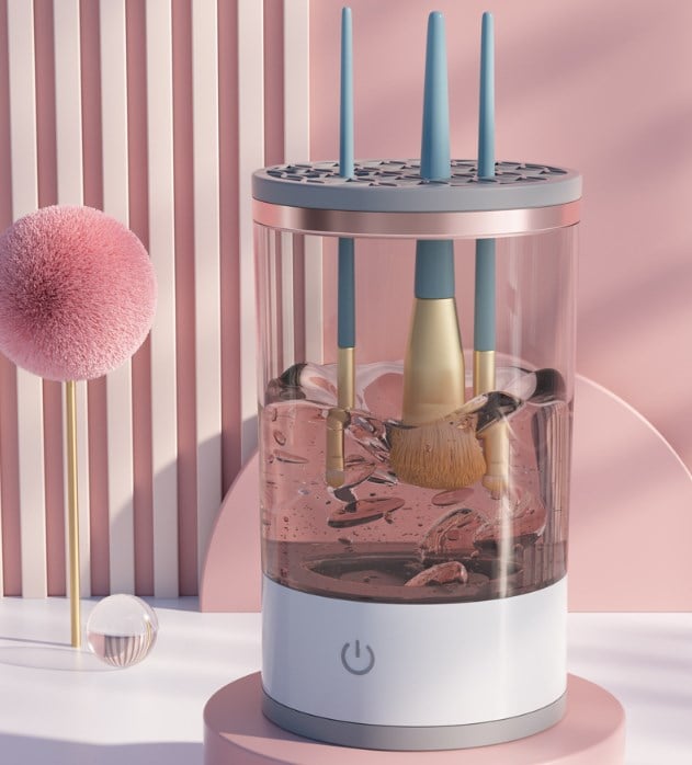 Electric make up brush cleaner