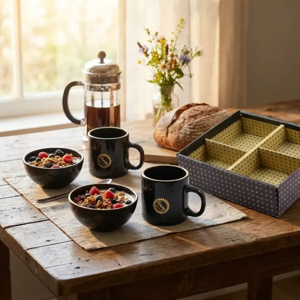 Ceramic tea cup & bowl set - home kitchen