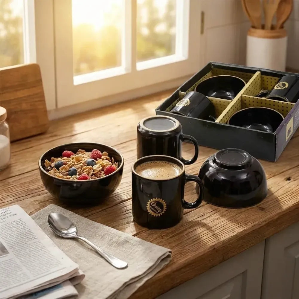 Ceramic tea cup & bowl set - home kitchen