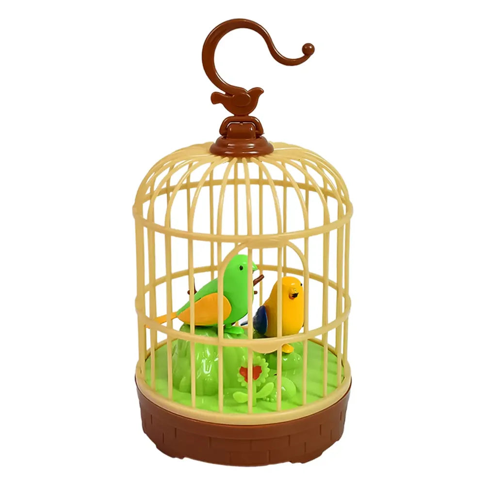 Chirping bird cage toy