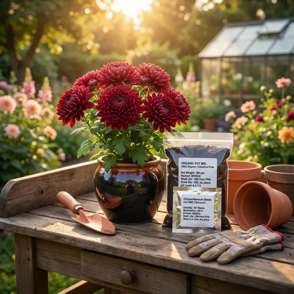 Chrysanthemum seeds + potmix combo