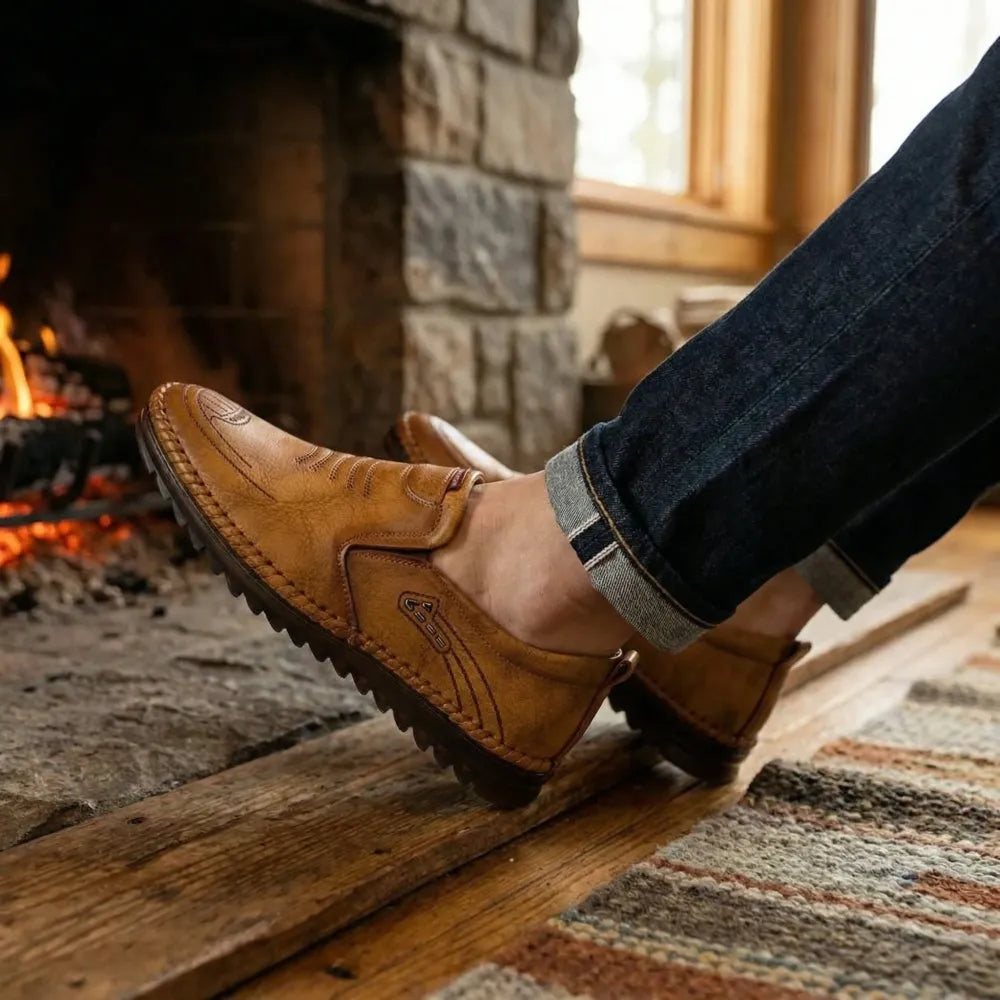 Classic brown leather shoes