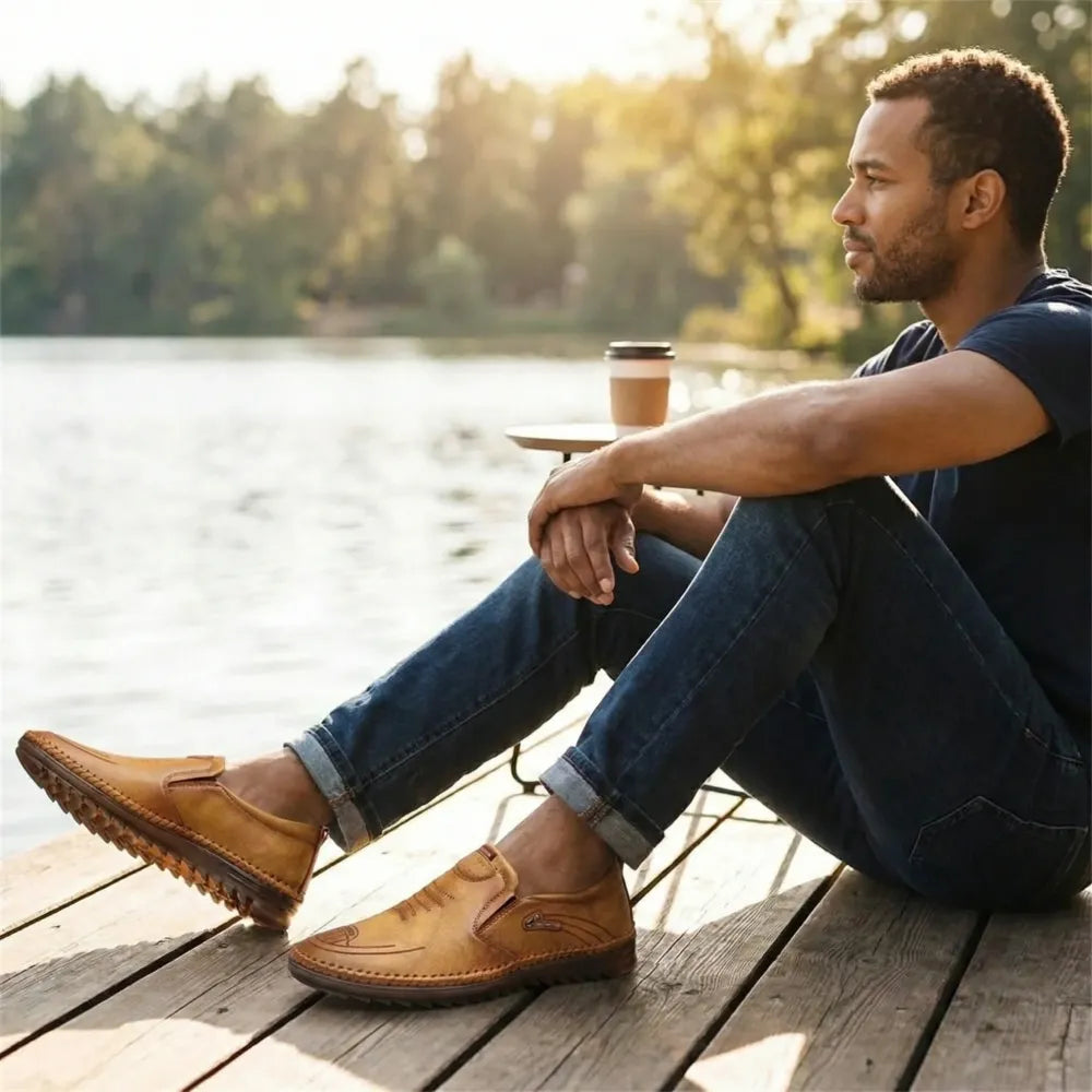 Classic brown leather shoes