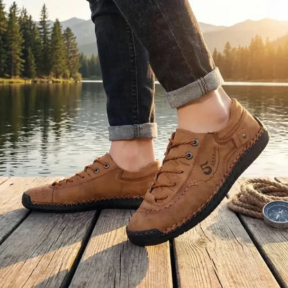 Classic tan leather casual shoes - footwear