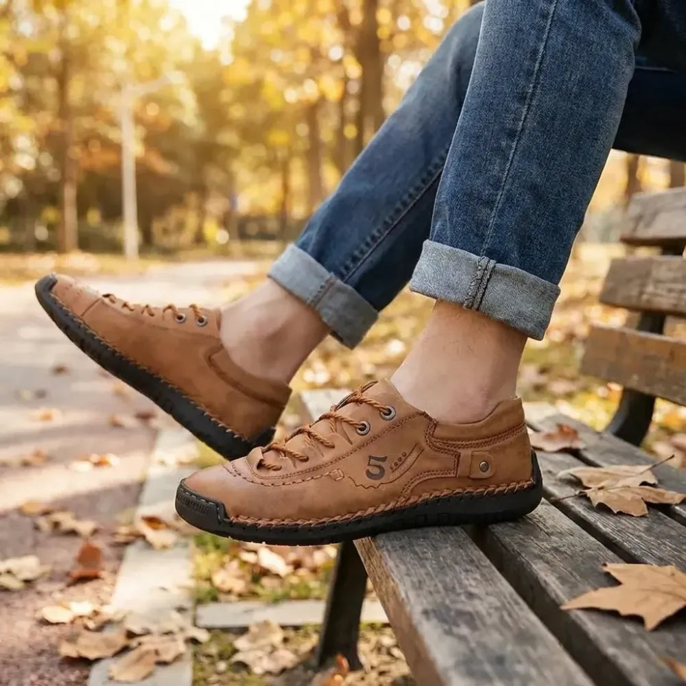 Classic tan leather casual shoes - footwear