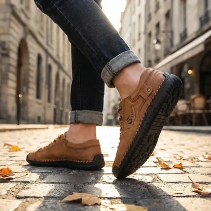Classic tan leather casual shoes - footwear