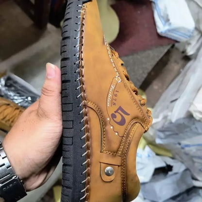 Classic tan leather casual shoes - footwear
