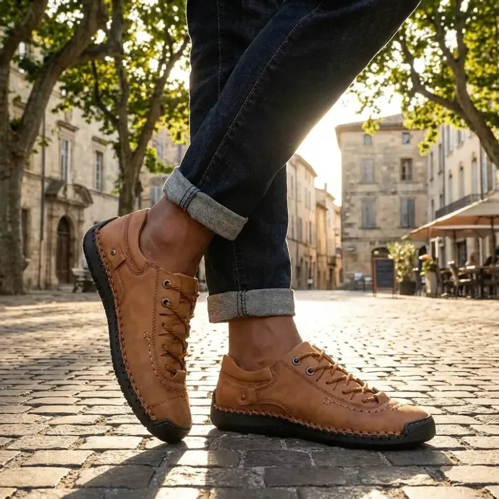Classic tan leather casual shoes - footwear