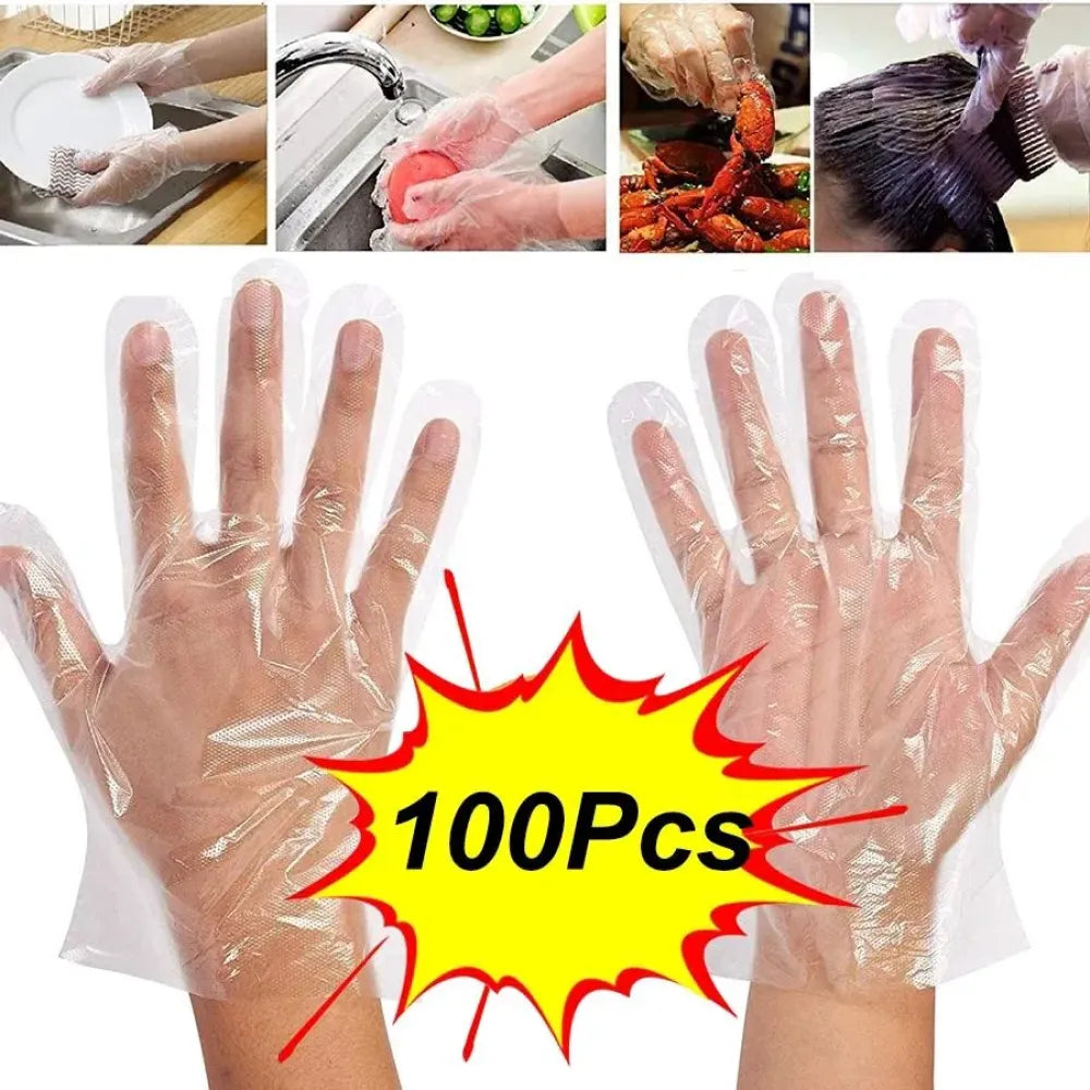 Clear disposable plastic gloves - health & beauty