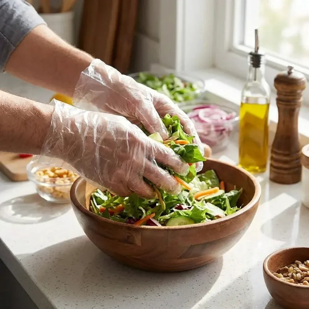 Clear disposable plastic gloves - health & beauty