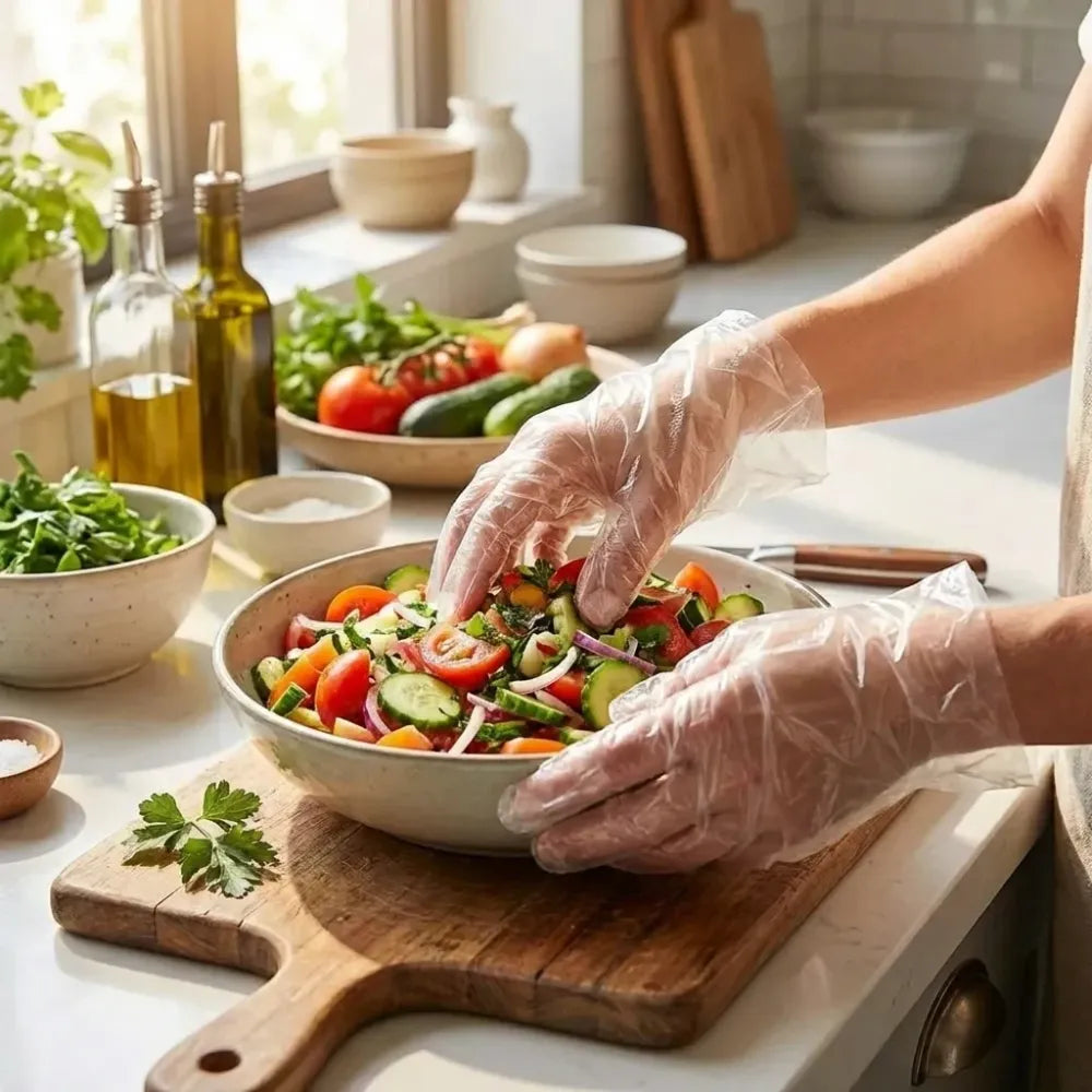 Clear disposable plastic gloves - health & beauty