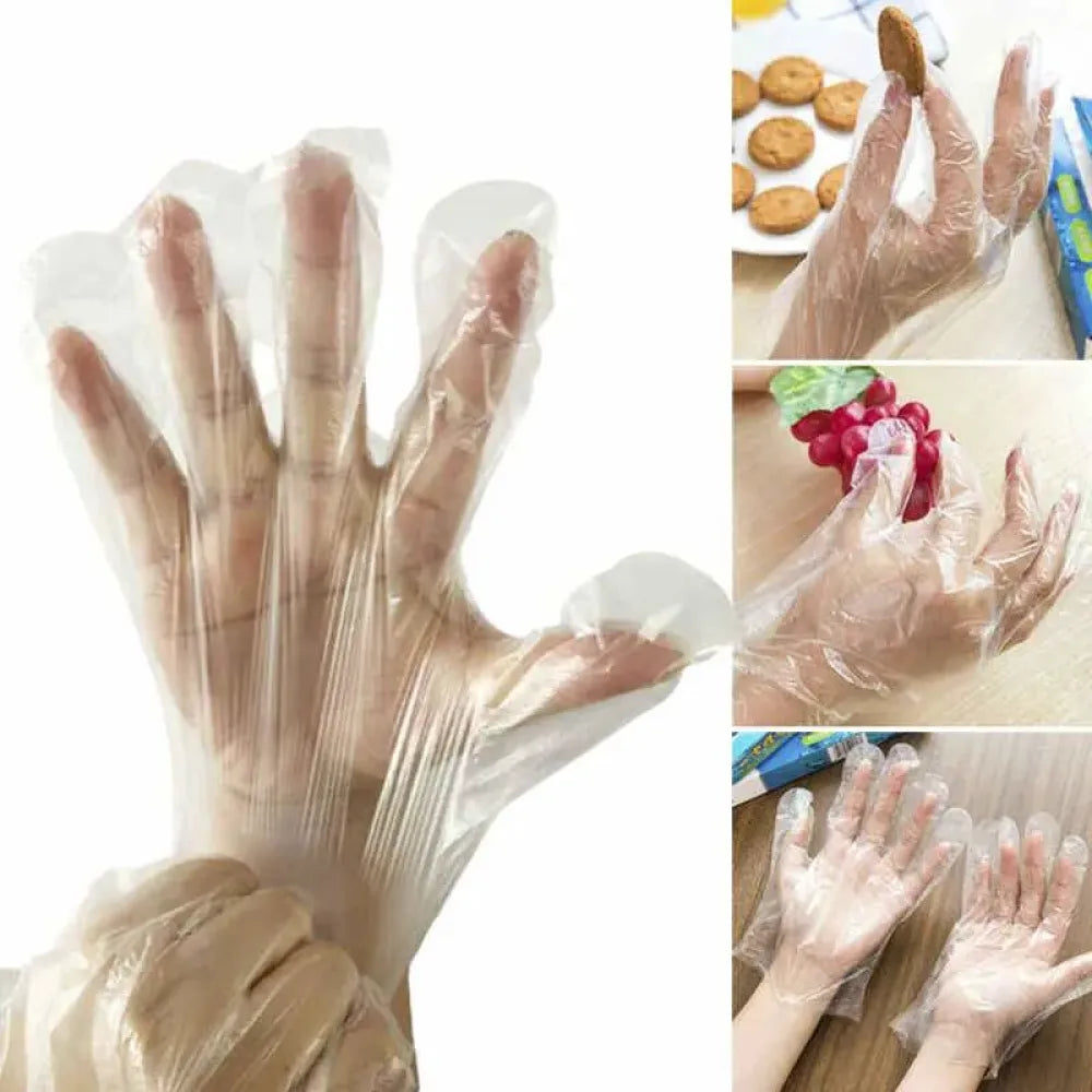 Clear disposable plastic gloves - health & beauty