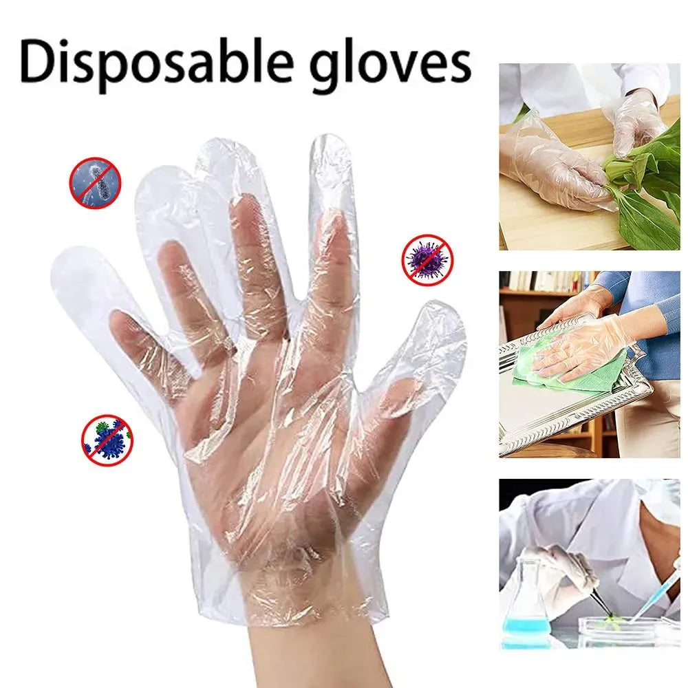 Clear disposable plastic gloves - health & beauty
