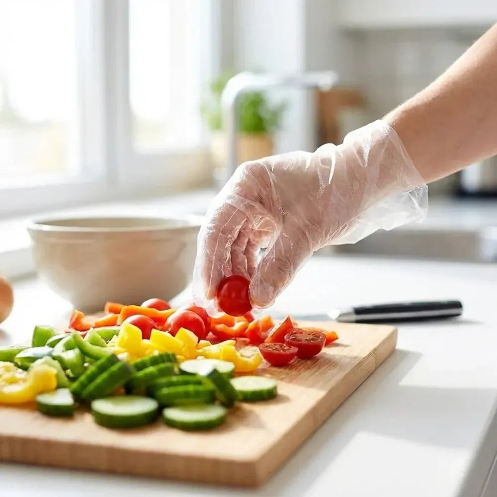 Clear disposable plastic gloves - health & beauty