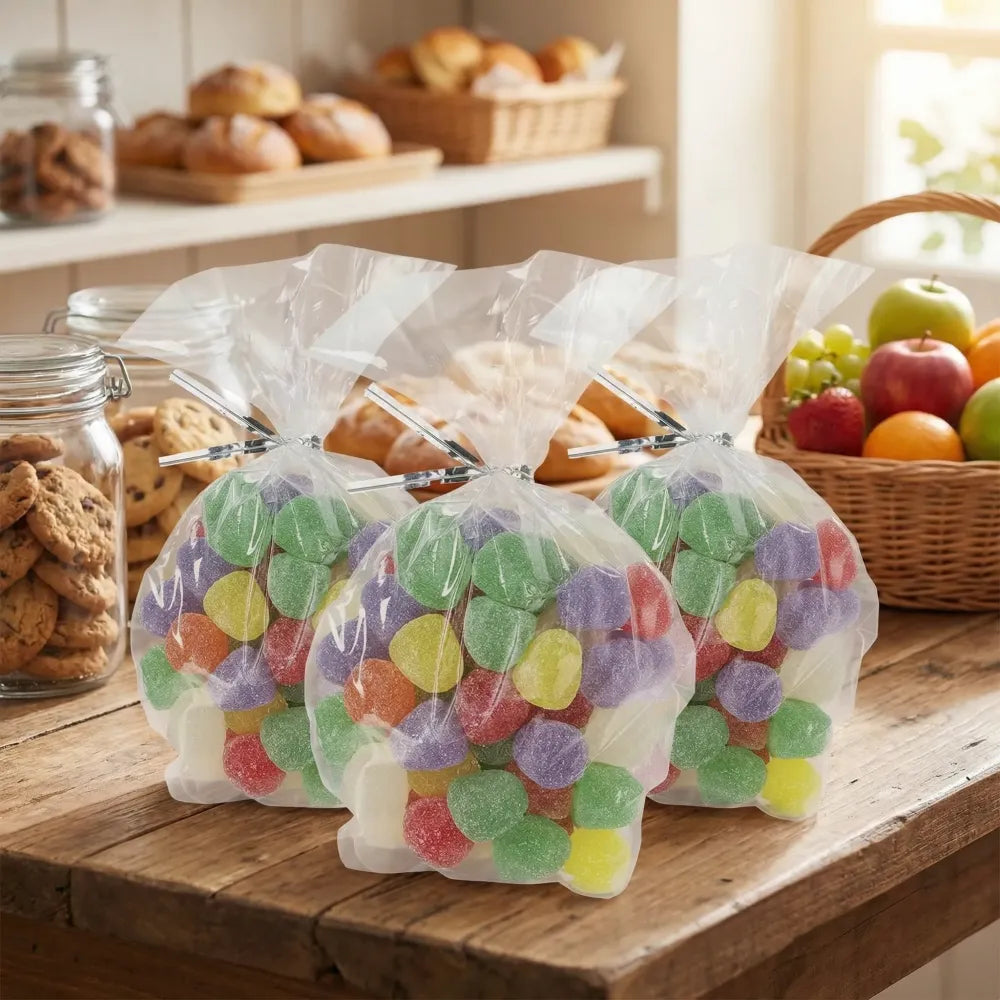 Clear flat treat bags - home & kitchen