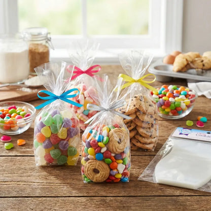 Clear flat treat bags - home & kitchen
