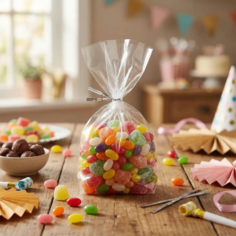 Clear flat treat bags - home & kitchen