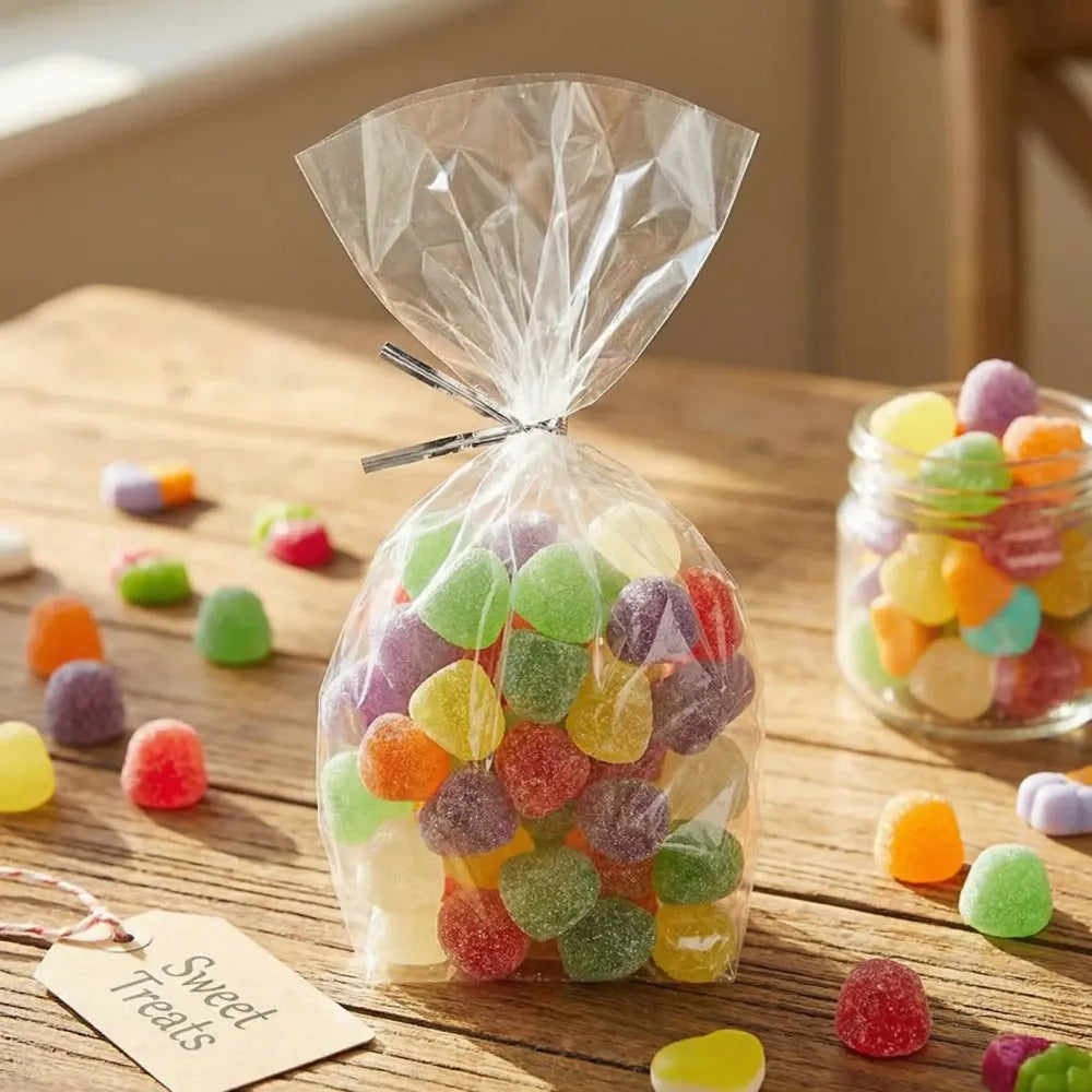 Clear flat treat bags - home & kitchen