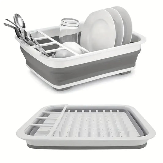 Collapsible silicone dish rack - home & kitchen