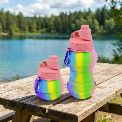Collapsible silicone water bottle - home & kitchen