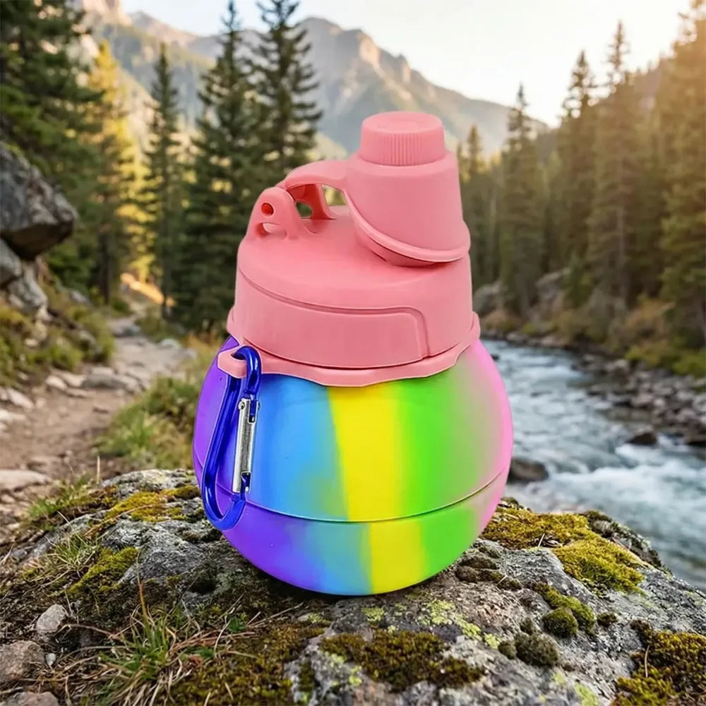 Collapsible silicone water bottle - home & kitchen
